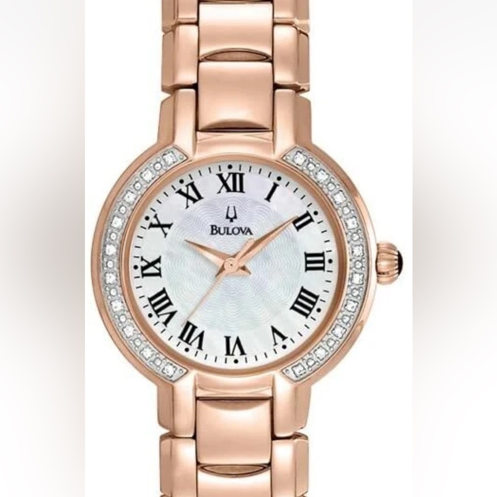 Bulova Women's Rose Gold 20 diamonds watch